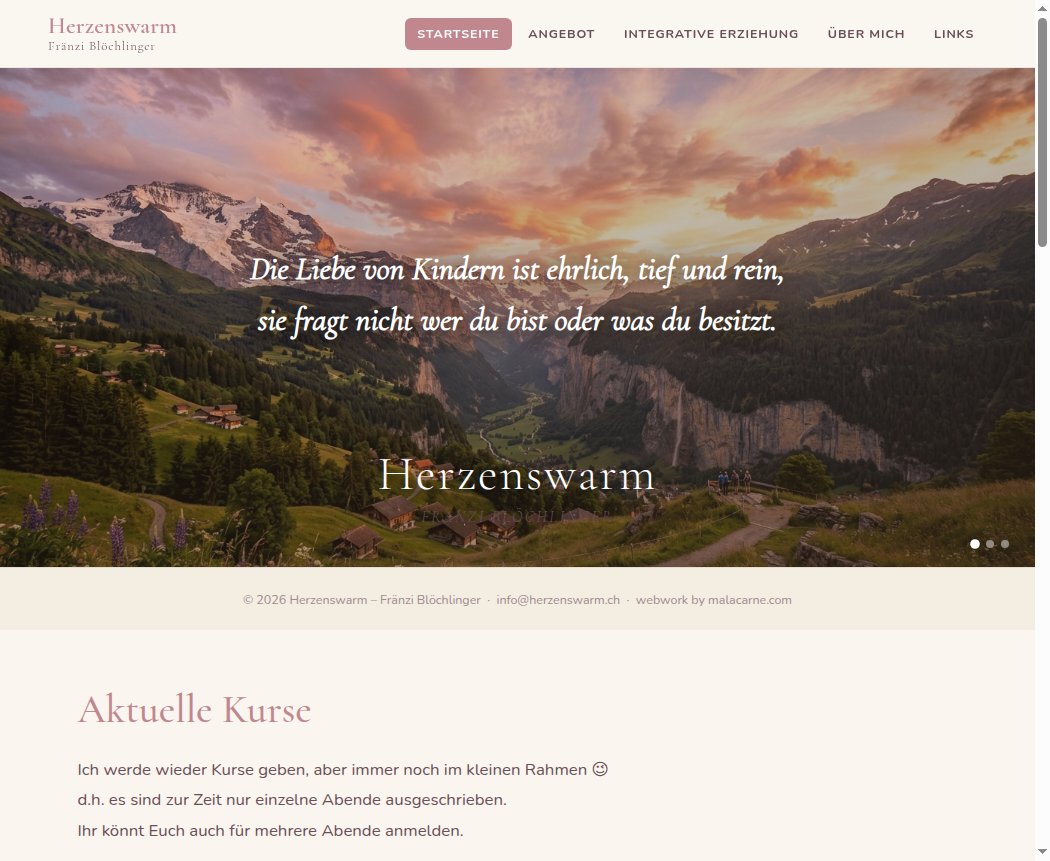 Herzenswarm website screenshot
